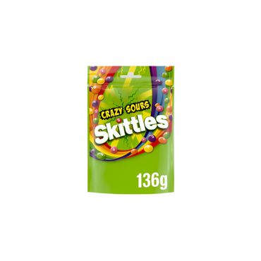 Skittles Crazy Sour Fruit Sweets 136g – Tangy, Sour & Fruity